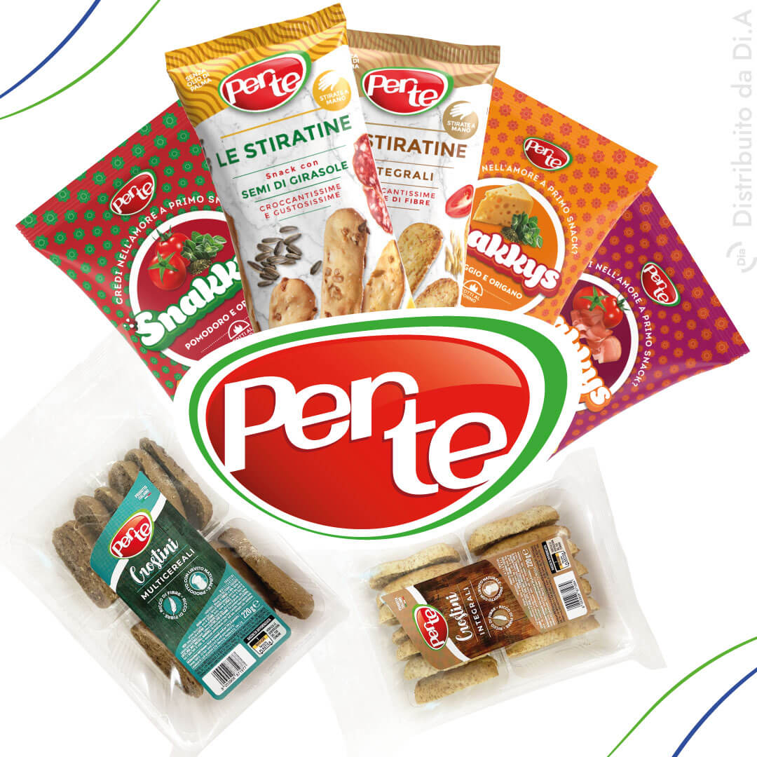 Snack croccanti e deliziosi di Per Te distribuiti da Dia Srl