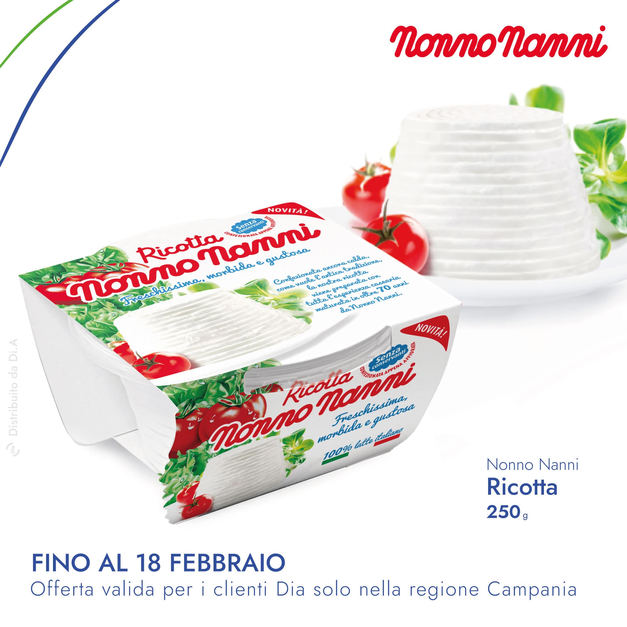 Ricotta Nonno Nanni 250g - Distribuito da Dia Srl