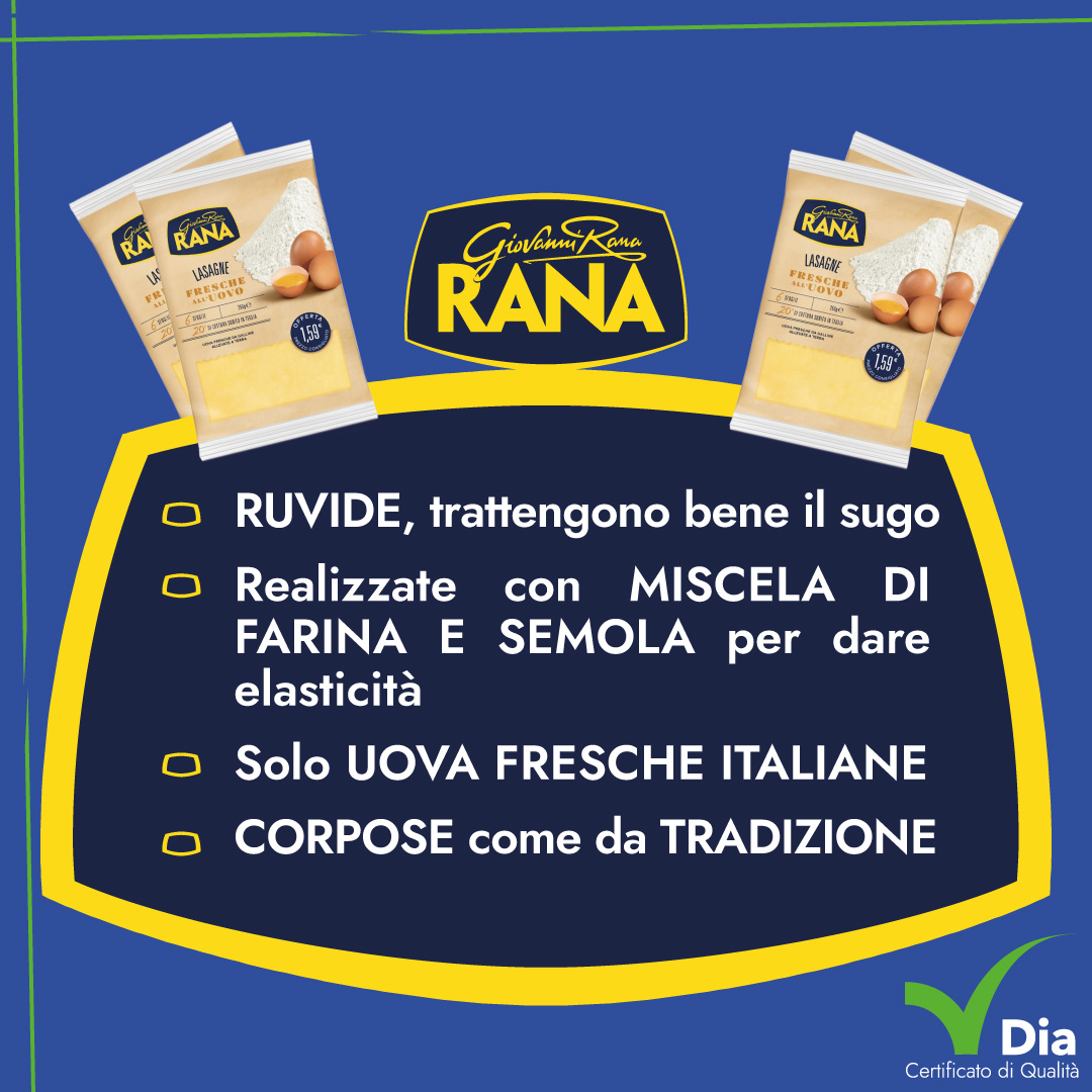Lasagne Giovanni Rana Linea NT - Distribuite da DiA Srl