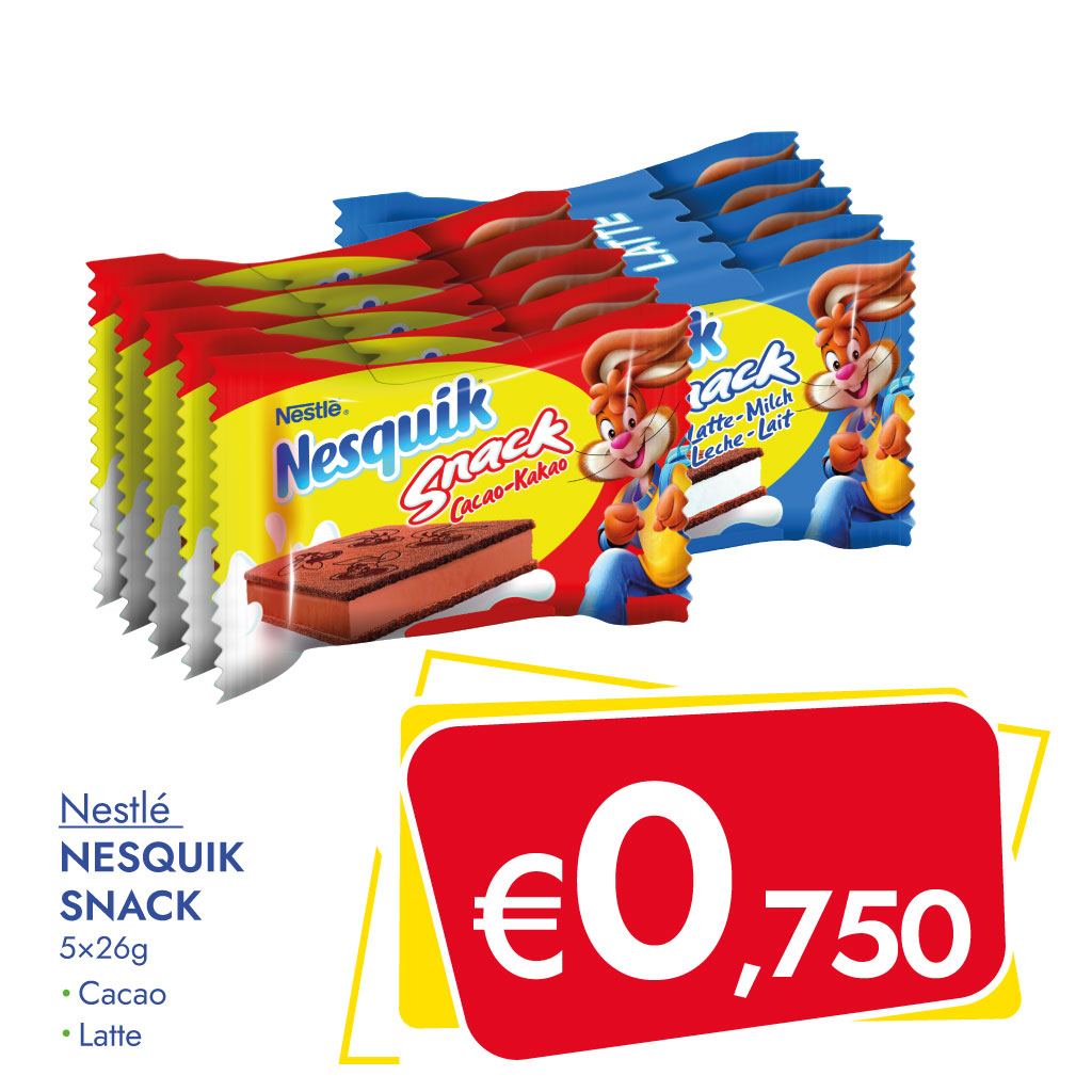 Nesquik Snack di Nestlé in offerta esclusiva su Dialivery di Dia Srl dal 13 al 18 marzo