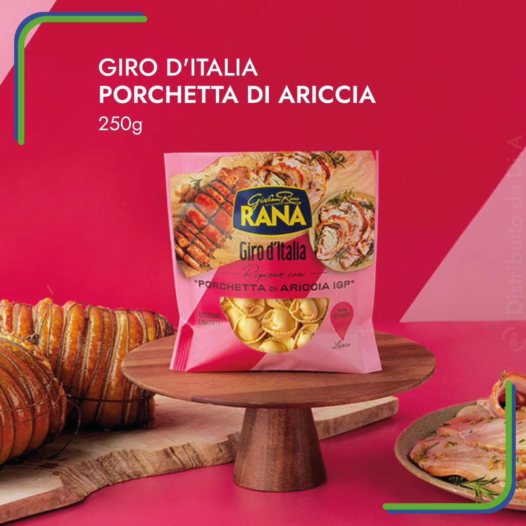 Tortellini Giovanni Rana con porchetta di Ariccia IGP. Solo su Dialivery di Dia Srl
