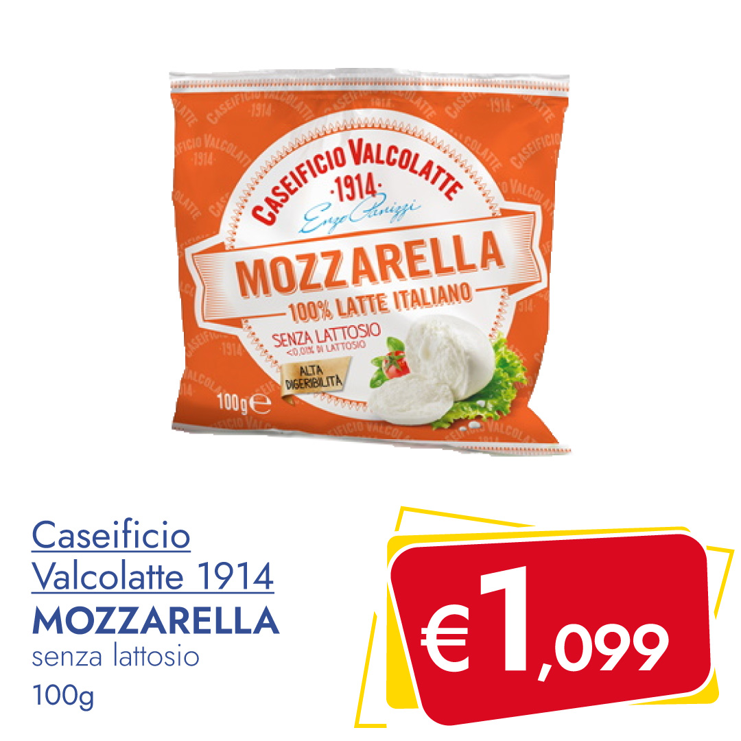 Mozzarella Senza Lattosio CASEIFICIO VALCCOLATTE 1914 100g in offerta esclusiva su Dialivery di Dia Srl dal 01 maggio al 06 maggio 2023