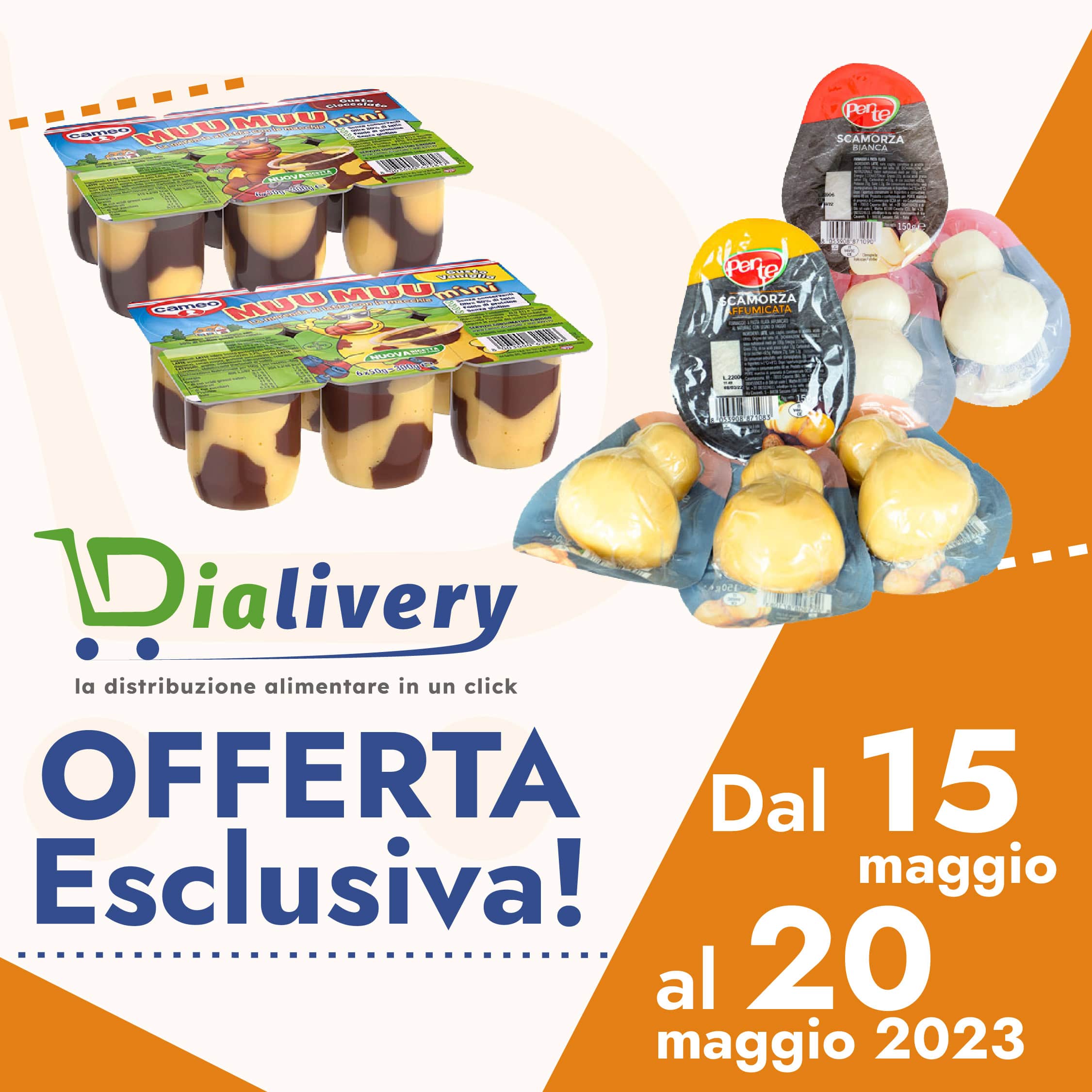 Muu muu mini di Cameo e le scamorza di Per Te in offerta speciale per gli iscritti solo su Dialivery dal 15 al 20 maggio