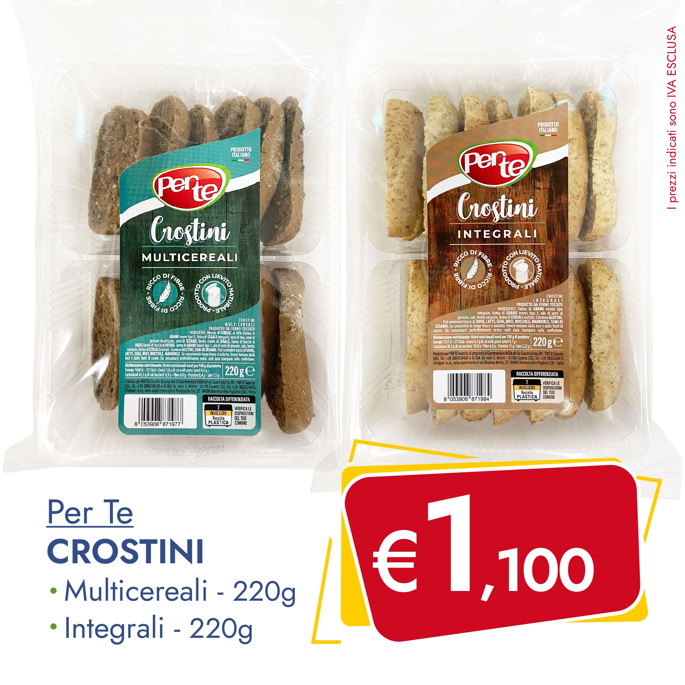 Crostini PER TE 220g in offerta esclusiva su Dialivery di Dia Srl dal 22 maggio al 27 maggio 2023