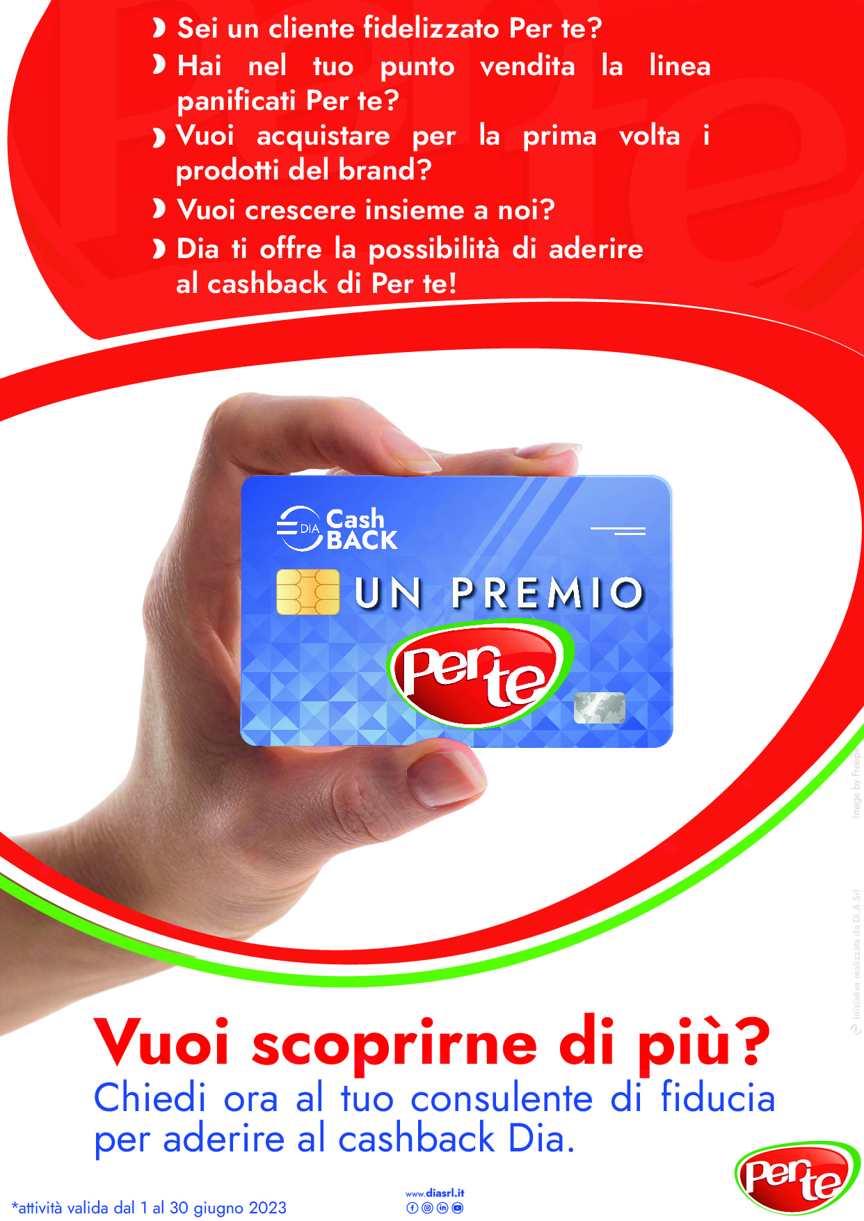 Premio cashback su tutti i prodotti Per Te Ambient da Dialivery di Dia Srl Food Logistic Company