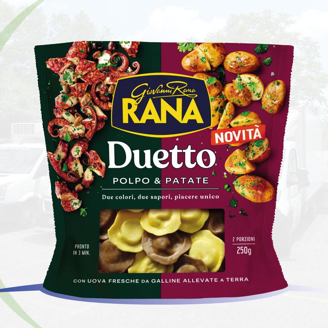 Duetto Polpo & Patate Giovanni Rana - due colori, due sapori, piacere unico. Con uova fresche di galline allevate a terra.