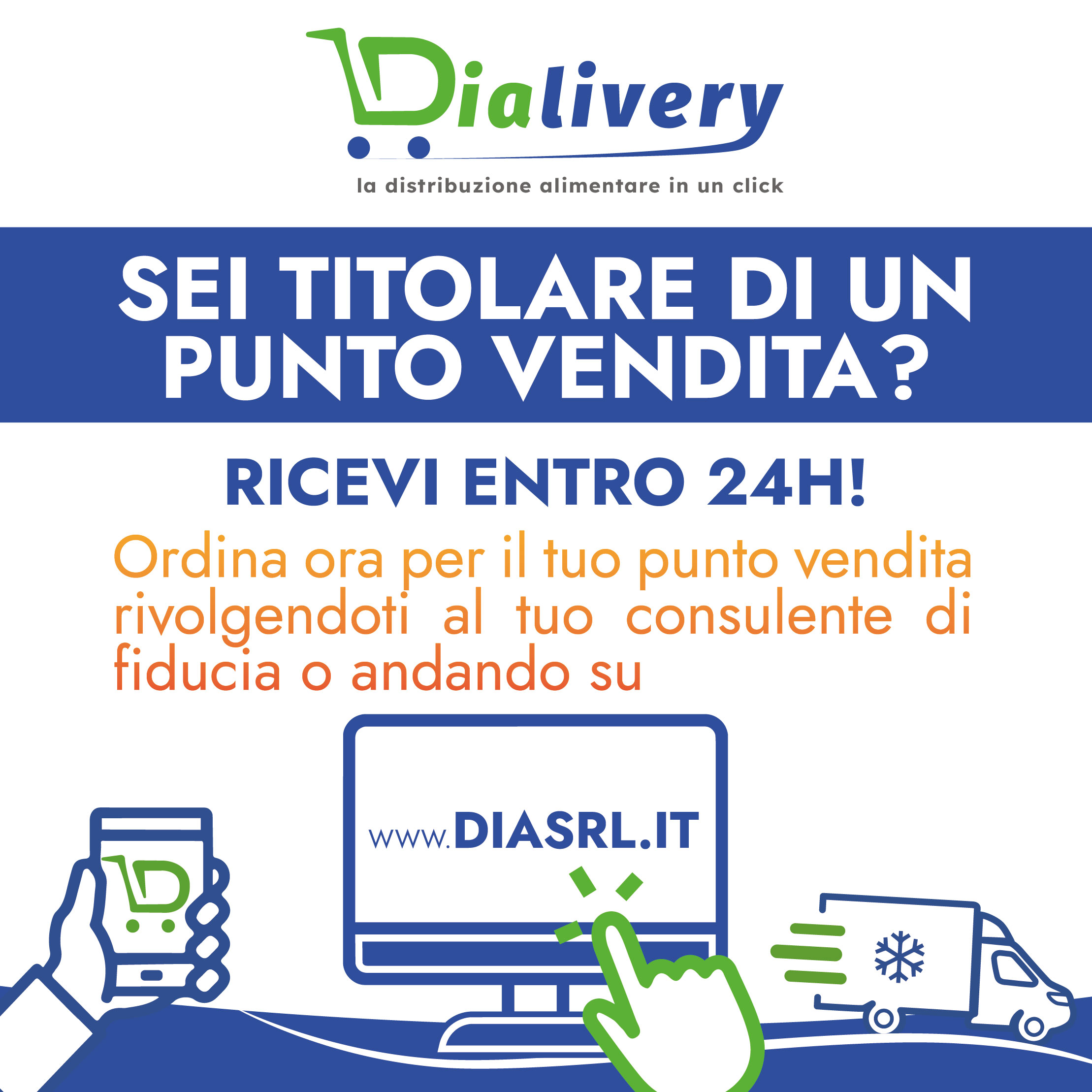 ricevi entro 24h! Ordina ora per il tuo punto vendita rivolgendoti al tuo consulente di fiducia o andando su