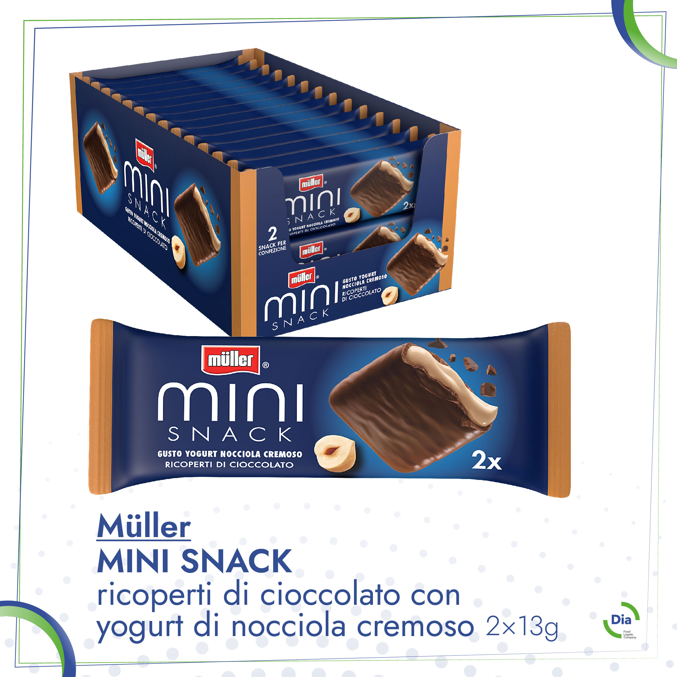 Muller Mini Snack alla nocciola, solo su Dialivery di Dia Srl