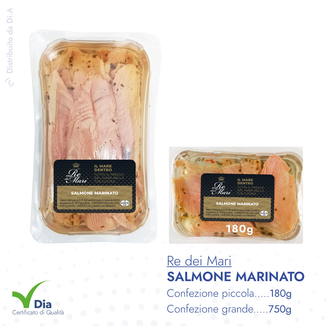 Salmone Marinato Re dei Mari distribuito da Dia Srl
