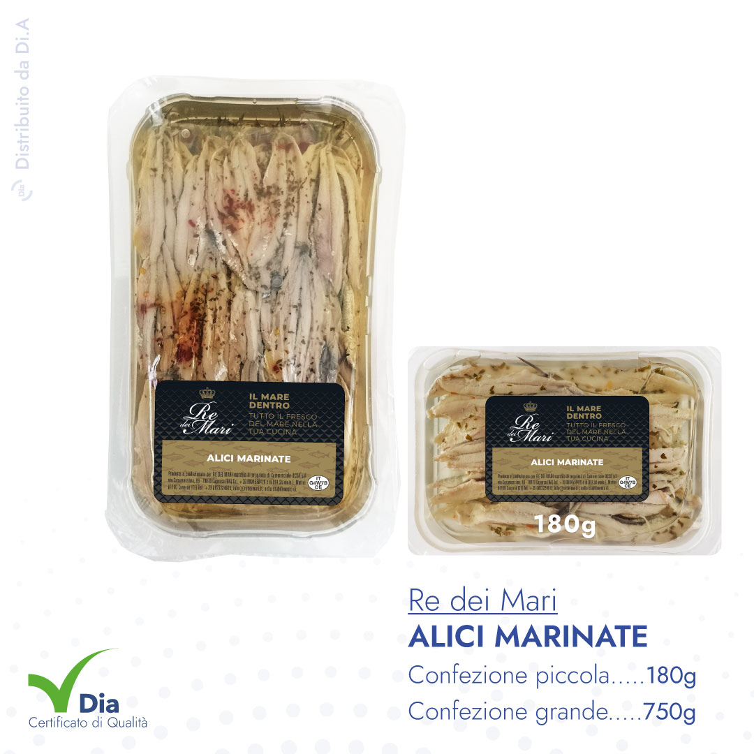 Alici Marinate di Re dei Mari distribuito da Dia Srl