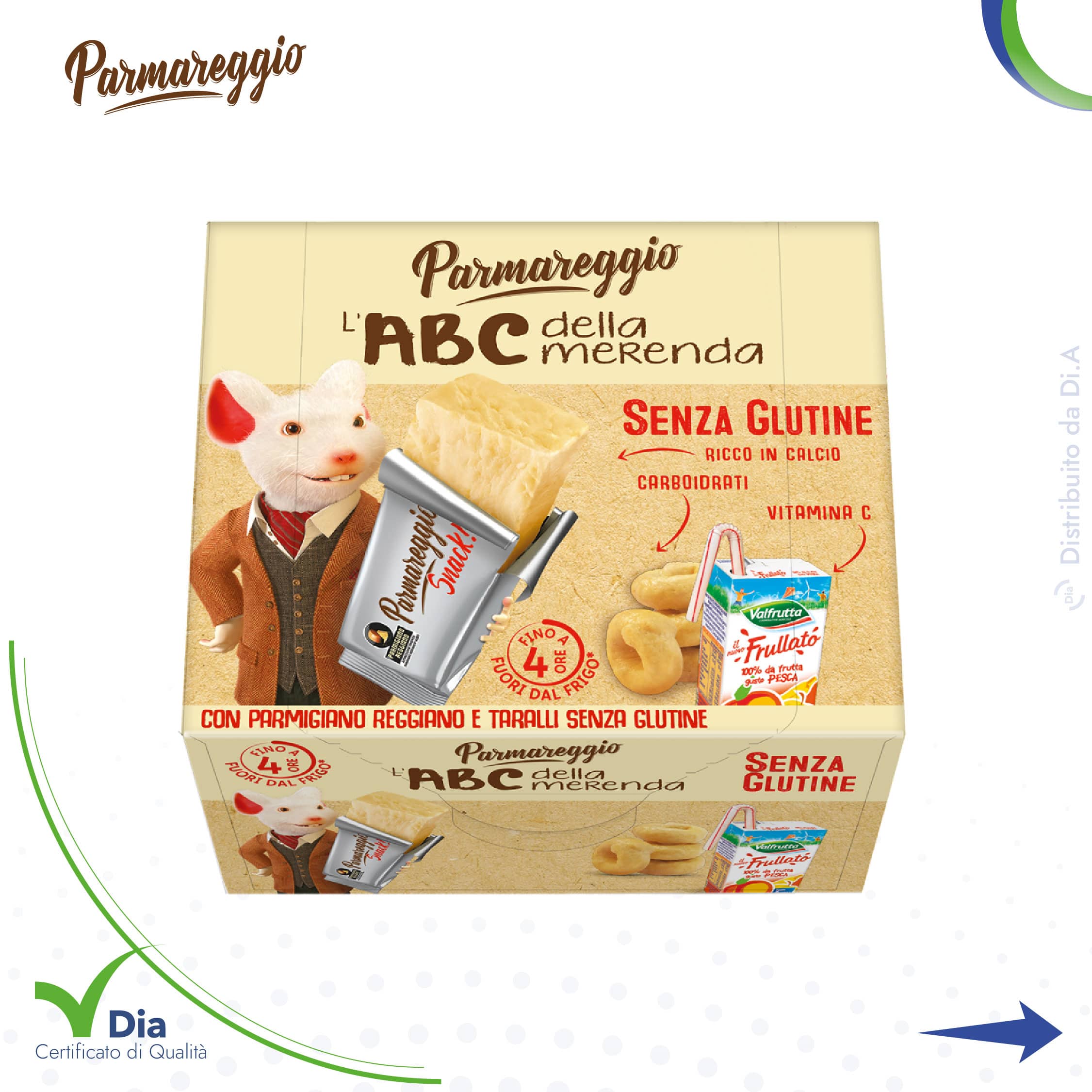 L'ABC della Merenda Senza Glutine: Per chi soffre di celiachia o di sensibilita nei confronti del glutine, questa variante e ideale. Include il Parmareggio Snack e taralli senza glutine, garantendo gusto e sicurezza per tutti
