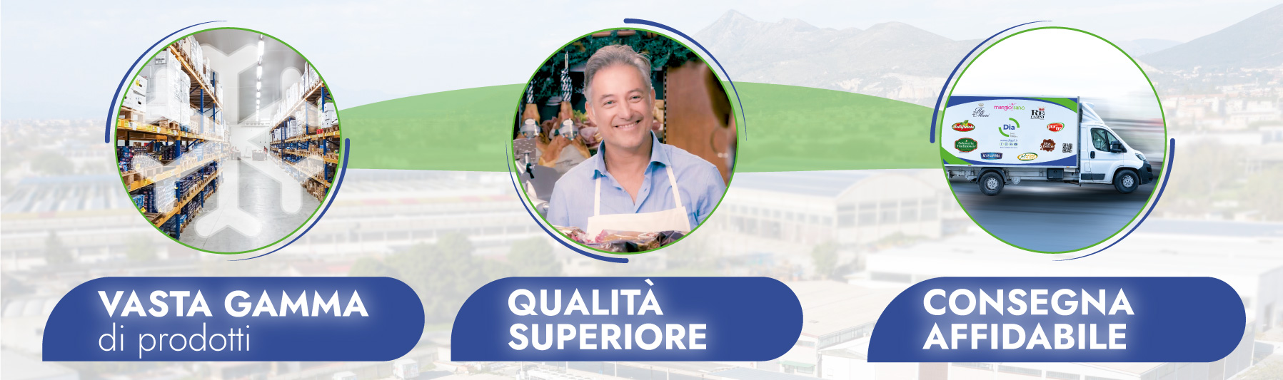 Dia azienda di distribuzione alimentare consolidata che opera con successo in Campania e nel Lazio. La nostra missione è fornire ai tuoi locali alimentari i migliori prodotti con qualità e convenienza.