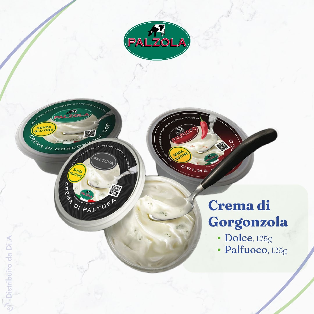 Crema di Gorgonzola dolce e Palfuoco di Palzola distribuito da Dialivery di Dia Srl