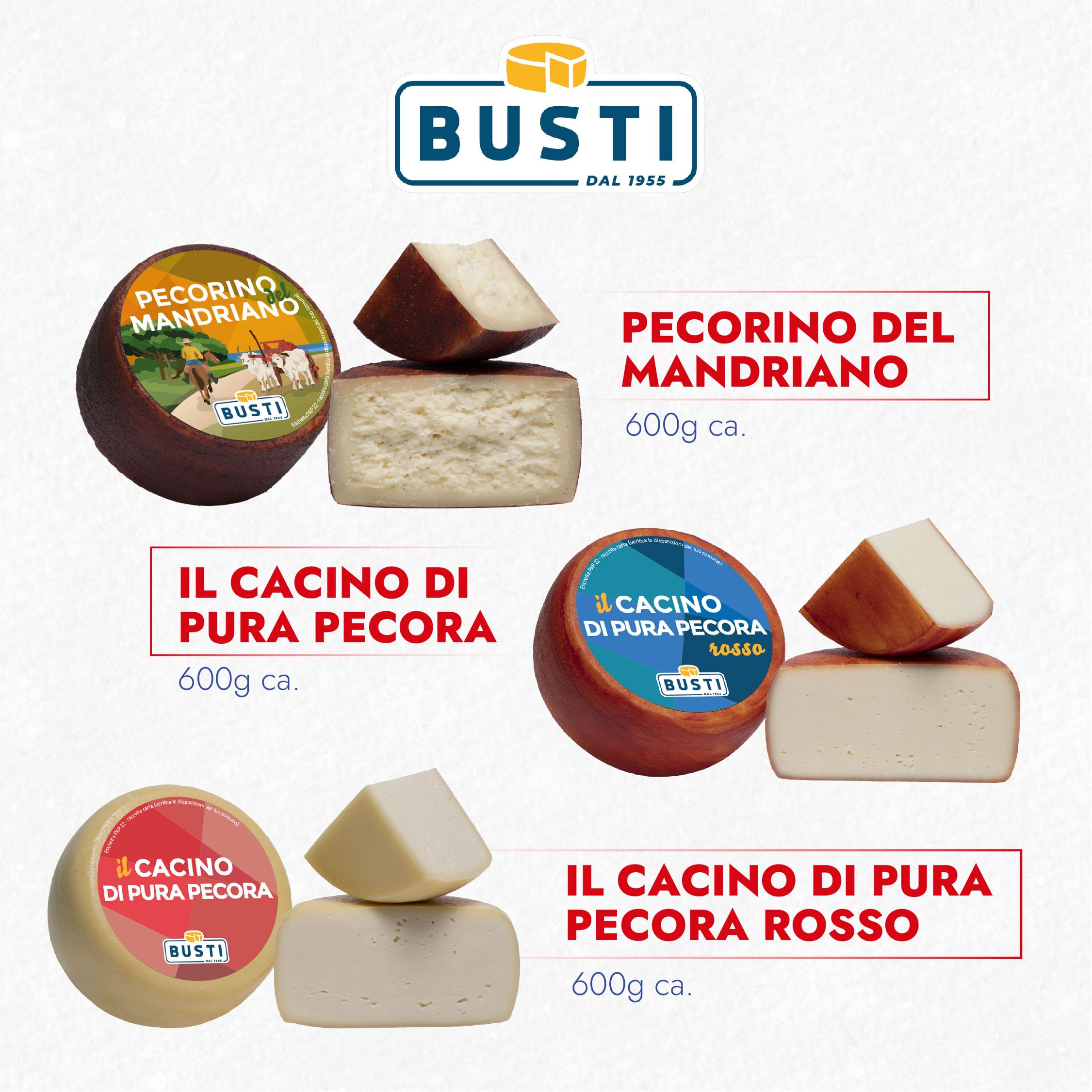 Sicilformaggi Pecorino mandriano, cacino di pura pecora e rosso