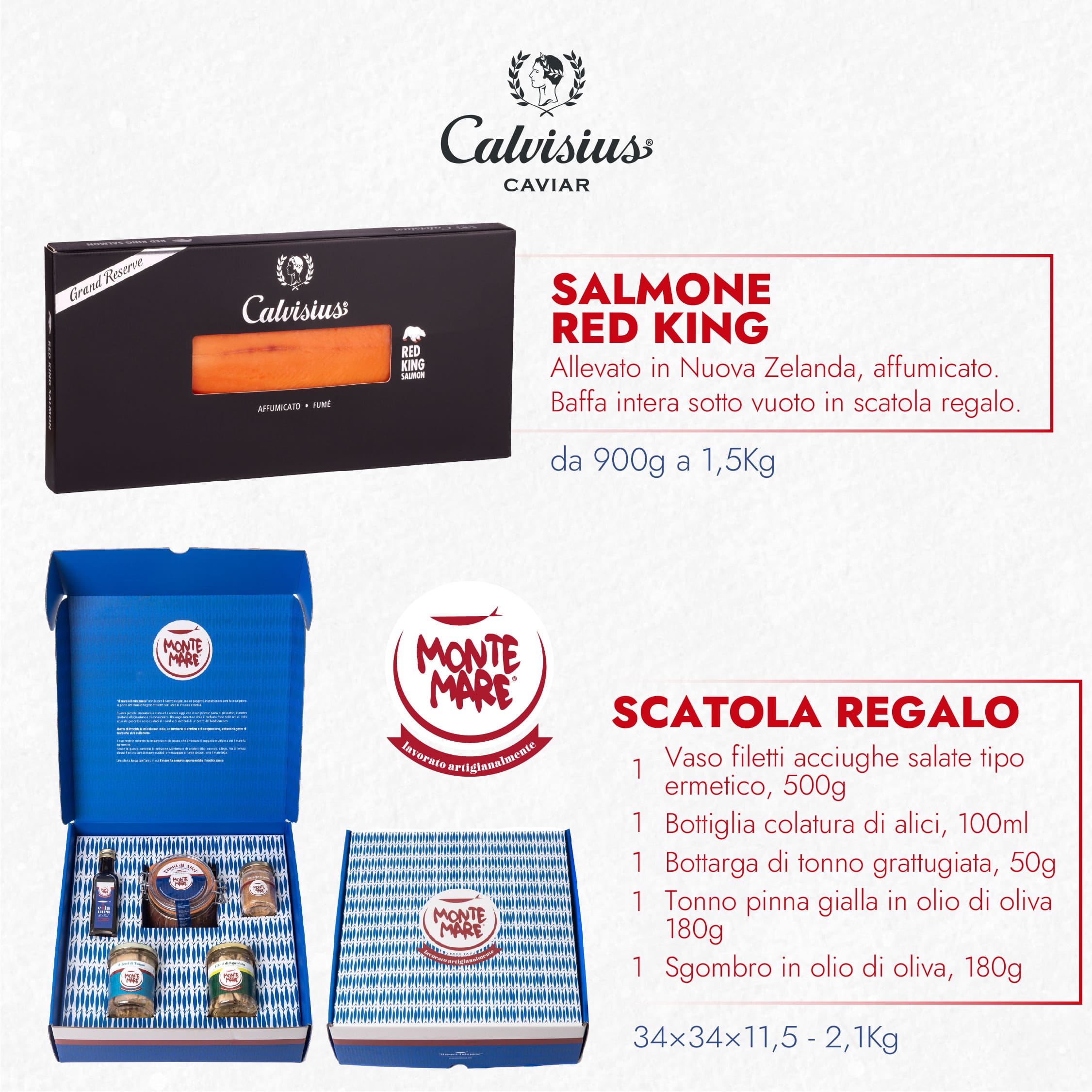 Natale con Dia 2023 presenta Calvisius Caviar e Monte Mare lavorato artigianalmente. Acciughe, colatura di alici, bottarga di tonno grattuggiata, tonno pinna gialla, sgombro