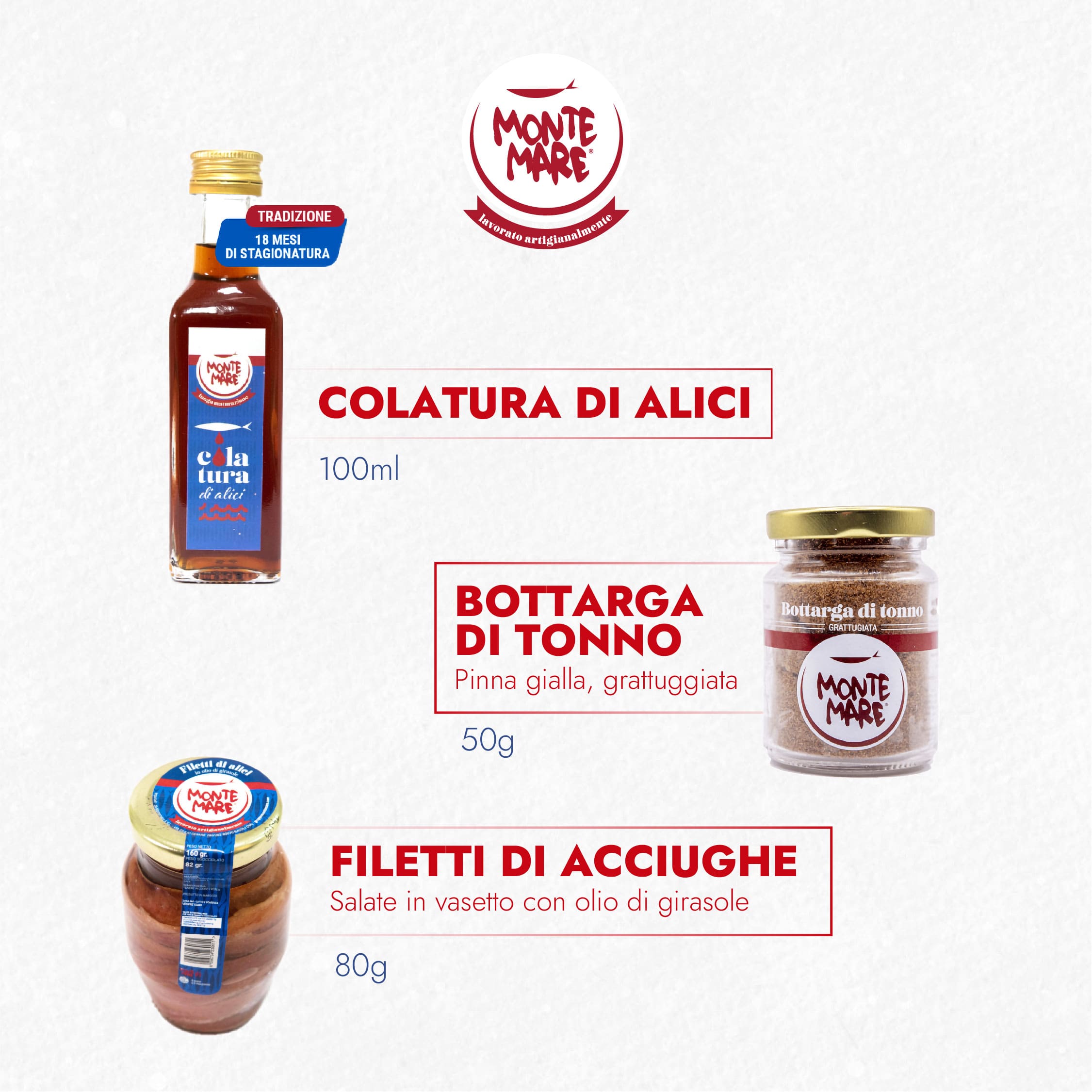 Natale con Dia 2023 presenta Monte Mare, colatura di alici, bottarga di tonno, filetti di acciughe