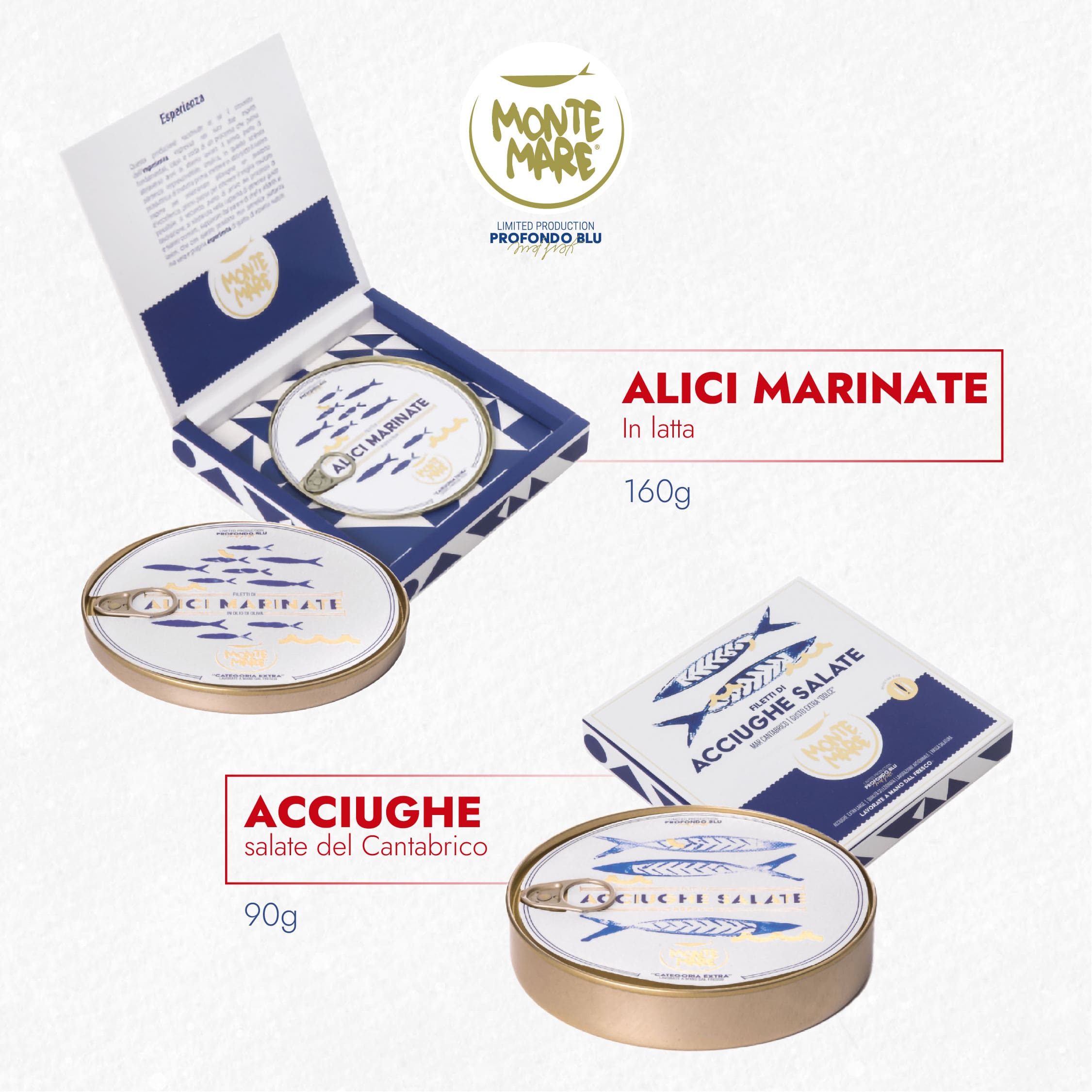 Natale con Dia 2023 presenta Monte mare limited. Alici Marinate, Acciughe salate del Cantabrico.