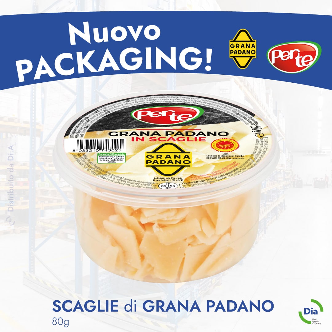 Scaglie di grana padano Per Te distribuito da Dia Srl