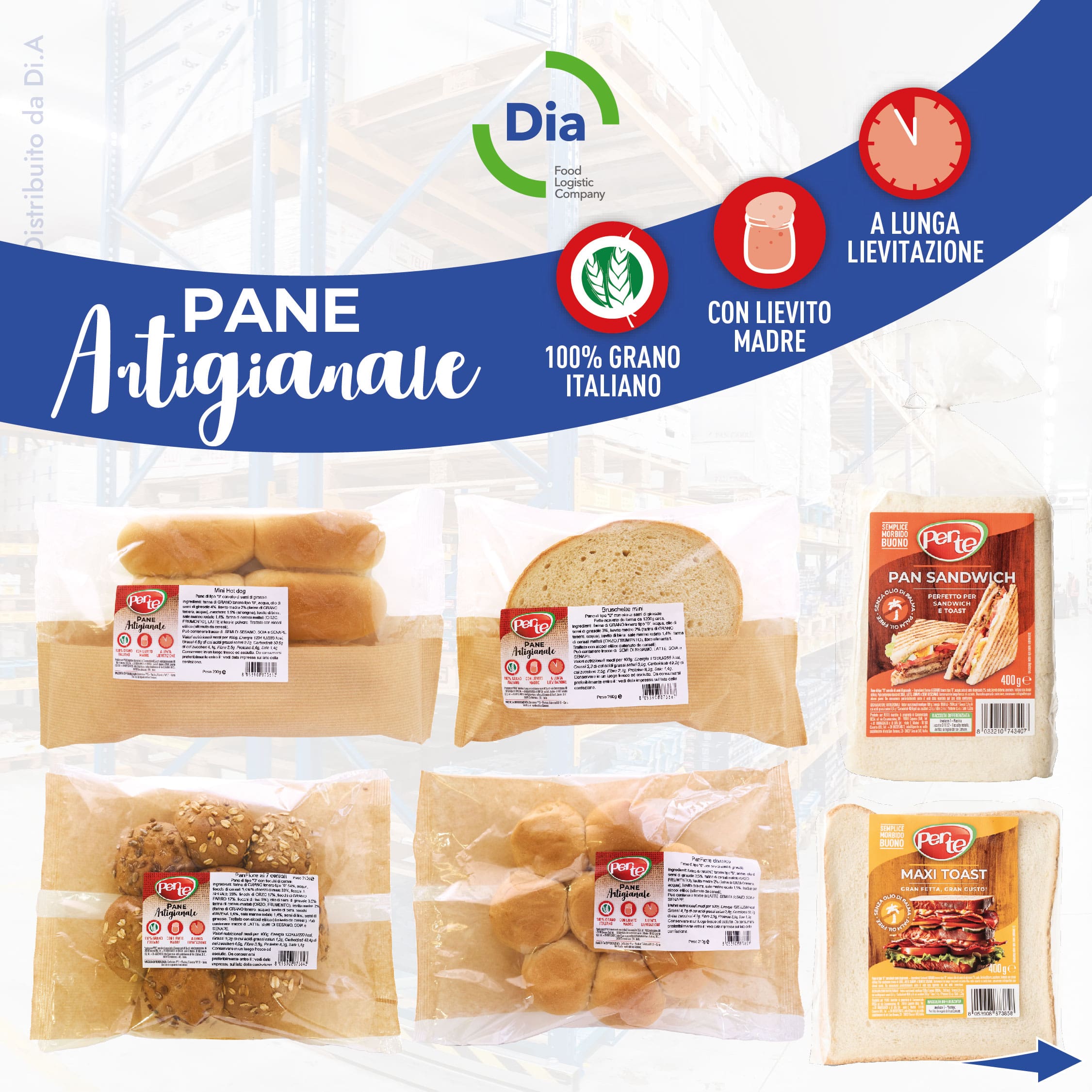 I prodotti firmati Per te sono realizzati con 100% grano italiano, utilizzando lievito madre e seguendo un processo di lenta lievitazione per garantire un gusto e una consistenza ineguagliabili