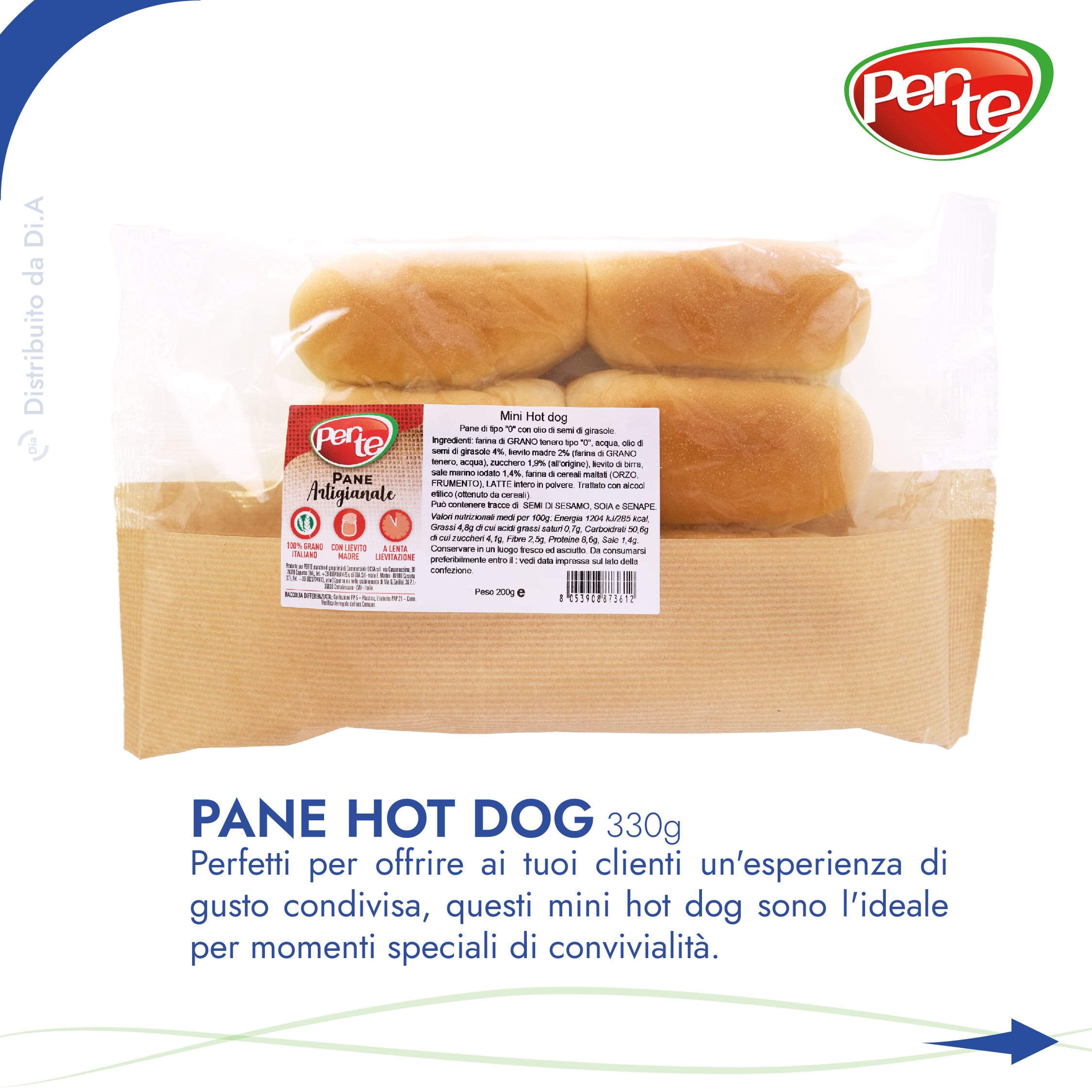 Mini Hot Dog 200g: Perfetti per offrire ai tuoi clienti un'esperienza di gusto condivisa, questi mini hot dog sono l'ideale per momenti speciali di convivialita.