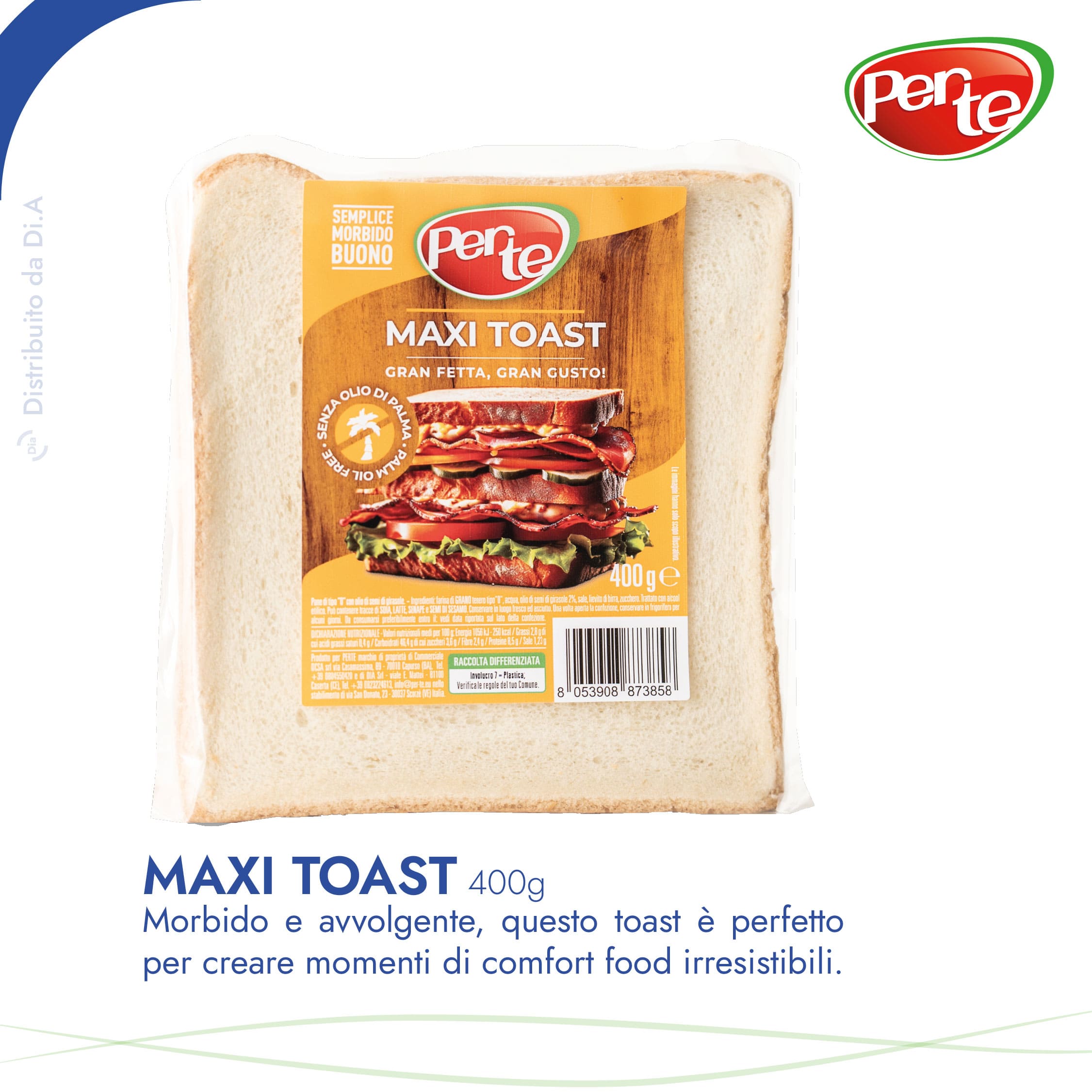 Maxi Toast 400g: Morbido e avvolgente, questo toast e perfetto per creare momenti di comfort food irresistibili.