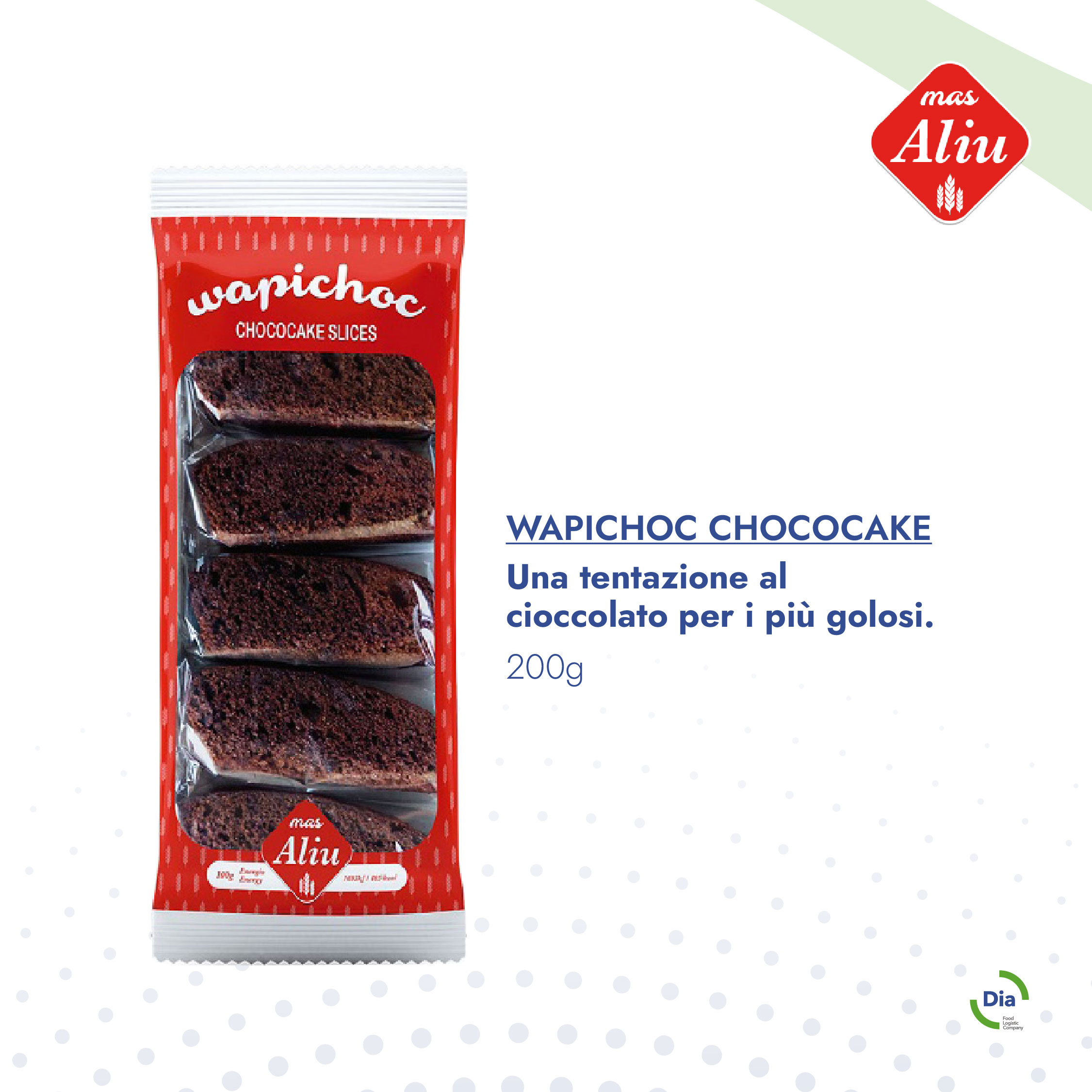 WAPICHOC CHOCOCAKE Una tentazione al cioccolato per i più golosi. 200g Dia